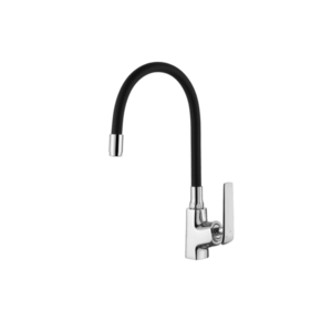 INVENA Dřezová baterie Ligaria s elastickým výtokem, chrom/černá BZ-39-008-L obraz