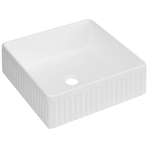 INVENA Umyvadlo na desku Glamour Trend 36x36cm, rýhovaný čtverec, bílý lesk CE-63-K01-L obraz