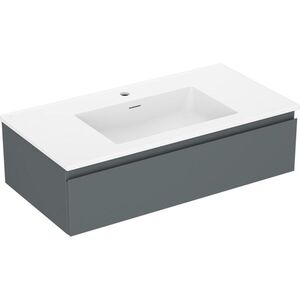 MEXEN/S Orio koupelnová skříňka 90 cm s umyvadlem Otis, 1 šuplík, grafit mat/bílá mat 91A10-09023-1-BF66-W18M01 obraz