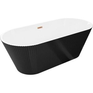 MEXEN/S Yara volně stojící vana reliéf 170 x 75, bílá/černá, sifon a přepad měď kartáčovaná 52861707575-65 obraz