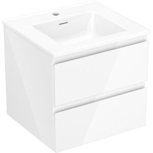 MEXEN/S Orio koupelnová skříňka 50 cm s umyvadlem Otis, 2 zásuvky, bílá lesk 91A10-05047-2-BFF00-W18M00 obraz