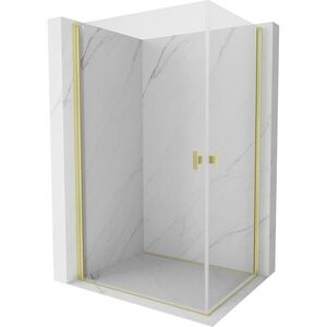 MEXEN/S Mist-B Duo sprchový kout dveře křídlové 75 x 70, transparent, zlato kartáčovaná 8A2-075-070-55-00 obraz