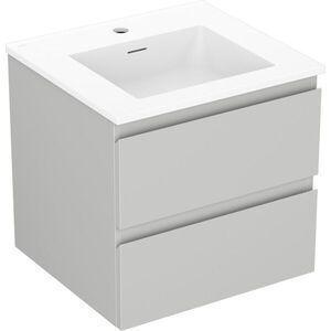 MEXEN/S Orio koupelnová skříňka 50 cm s umyvadlem Otis, 2 zásuvky, šedá mat/bílá mat 91A10-05047-2-BFF62-W18M01 obraz