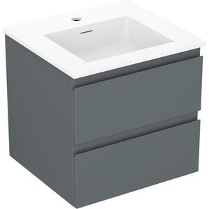 MEXEN/S Orio koupelnová skříňka 50 cm s umyvadlem Otis, 2 zásuvky, grafit mat/bílá mat 91A10-05047-2-BFF66-W18M01 obraz