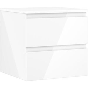 MEXEN/S Orio koupelnová skříňka pod umyvadlo 50 cm s deskou, 2 zásuvky, bílá lesk 91A10-05047-2-BFFC00 obraz