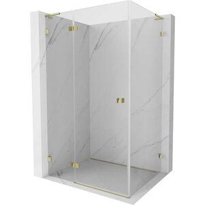 MEXEN/S Lunar L sprchový kout dveře křídlové levá 75 x 80, transparent, zlato 834L-075-080-50-00-L obraz