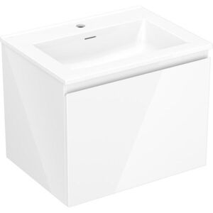 MEXEN/S Orio koupelnová skříňka 60 cm s umyvadlem Otis, 1 šuplík, bílá lesk 91A10-06047-1-BF00-W18M00 obraz