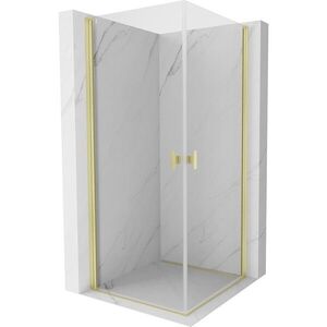 MEXEN/S Mist-B Duo sprchový kout dveře křídlové 85 x 85, transparent, zlato kartáčovaná 8A2-085-085-55-00 obraz