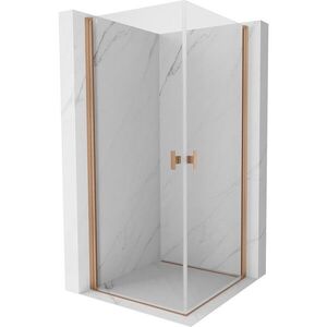 MEXEN/S Mist-B Duo sprchový kout dveře křídlové 85 x 85, transparent, měď kartáčovaná 8A2-085-085-65-00 obraz