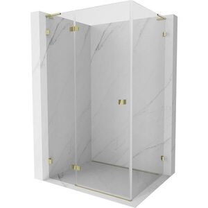 MEXEN/S Lunar L sprchový kout dveře křídlové levá 80 x 90, transparent, zlato 834L-080-090-50-00-L obraz