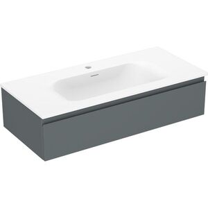 MEXEN/S Orio koupelnová skříňka 100 cm s umyvadlem Vela, 1 šuplík, grafit mat/bílá mat 91A10-10023-1-BF66-W23M01 obraz