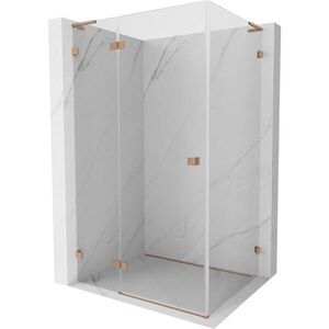 MEXEN/S Lunar L sprchový kout dveře křídlové levá 80 x 90, transparent, měď kartáčovaná 834L-080-090-65-00-L obraz