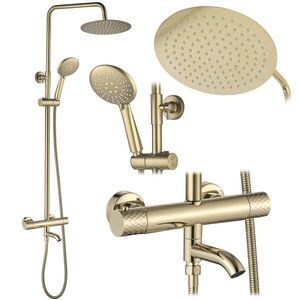 REA Sprchová sada s termostatem LUNGO Diamond Gold REA-P5960 obraz