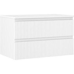 MEXEN/S Rivel koupelnová skříňka pod umyvadlo 80 cm s deskou, 2 zásuvky, reliéf , bílá mat 91A20-08047-2-BFFC01 obraz