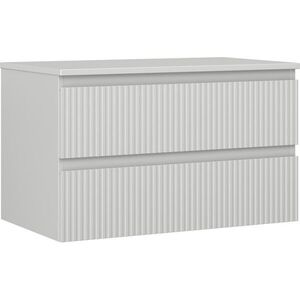 MEXEN/S Rivel koupelnová skříňka pod umyvadlo 80 cm s deskou, 2 zásuvky, reliéf , šedá mat 91A20-08047-2-BFFC62 obraz