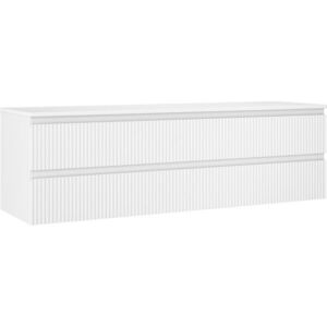 MEXEN/S Rivel koupelnová skříňka pod umyvadlo 160 cm s deskou, 2 zásuvky, reliéf , bílá mat 91A20-16047-2-BFFC01 obraz