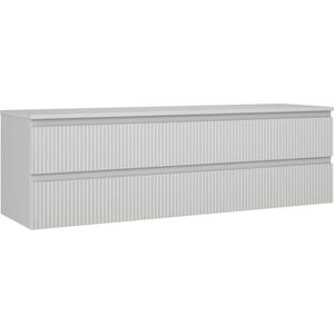 MEXEN/S Rivel koupelnová skříňka pod umyvadlo 160 cm s deskou, 2 zásuvky, reliéf , šedá mat 91A20-16047-2-BFFC62 obraz