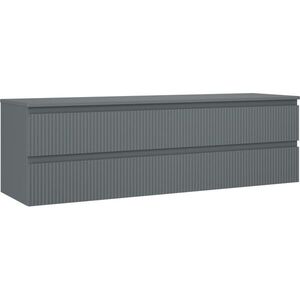 MEXEN/S Rivel koupelnová skříňka pod umyvadlo 160 cm s deskou, 2 zásuvky, reliéf , grafit mat 91A20-16047-2-BFFC66 obraz