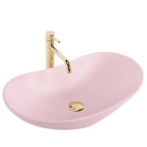 REA Umyvadlo na desku ROYAL Powder Pink Matt 61x35 REA-U6374 obraz