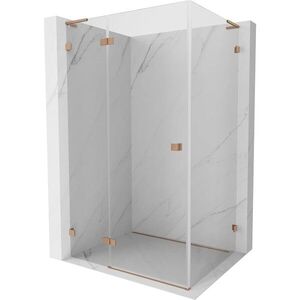 MEXEN/S Lunar L sprchový kout dveře křídlové levá 85 x 90, transparent, měď kartáčovaná 834L-085-090-65-00-L obraz