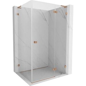 MEXEN/S Lunar L sprchový kout dveře křídlové pravá 85 x 90, transparent, měď kartáčovaná 834L-085-090-65-00-P obraz