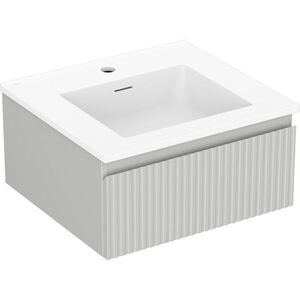 MEXEN/S Rivel koupelnová skříňka 50 cm s umyvadlem Otis, 1 šuplík, reliéf , šedá mat/bílá mat 91A20-05023-1-BF62-W18M01 obraz