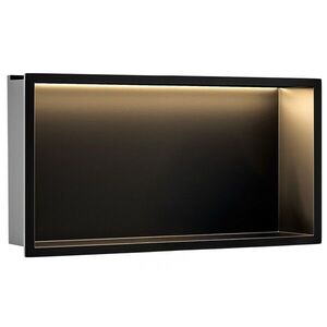 REA VESTAVNÁ KOUPELNOVÁ POLICE LED 30x60 black REA-08541 obraz
