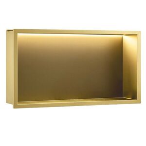 REA VESTAVNÁ KOUPELNOVÁ POLICE LED 30x60 brush gold REA-08543 obraz