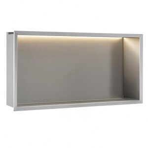 REA VESTAVNÁ KOUPELNOVÁ POLICE LED 30x60 steel brush REA-08544 obraz
