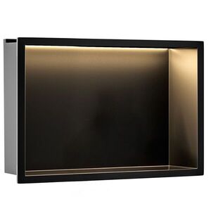 REA VESTAVNÁ KOUPELNOVÁ POLICE LED 30x45 black REA-08546 obraz