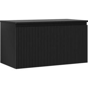 MEXEN/S Rivel koupelnová skříňka pod umyvadlo 90 cm s deskou, 1 šuplík, reliéf , černá mat 91A20-09047-1-BFC71 obraz