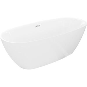 MEXEN/S Luvo Slim volně stojící vana 170 x 75, bílá, sifon a přepad chrom 52801707500-01 obraz