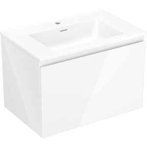 MEXEN/S Orio koupelnová skříňka 70 cm s umyvadlem Otis, 1 šuplík, bílá lesk 91A10-07047-1-BF00-W18M00 obraz