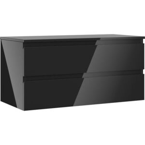 MEXEN/S Orio koupelnová skříňka pod umyvadlo 100 cm s deskou, 2 zásuvky, černá lesk 91A10-10047-2-BFFC70 obraz