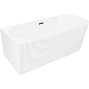 MEXEN/S Silo volně stojící rohová vana levá reliéf 170 x 80, bílá, sifon a přepad černá 52891708000L-70 obraz