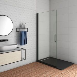 H K BLACK SAFIR WF1 80 Otočná WALK-IN zástěna 75, 2–77, 2 × 200 čiré sklo SE-BLACKSAFIRWF180 obraz
