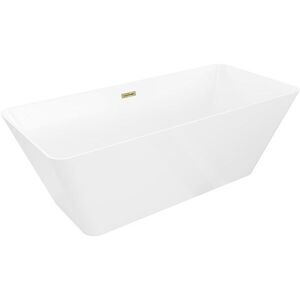 MEXEN/S Velo Slim volně stojící vana 170 x 75, bílá, sifon a přepad zlatá 52811707500-50 obraz