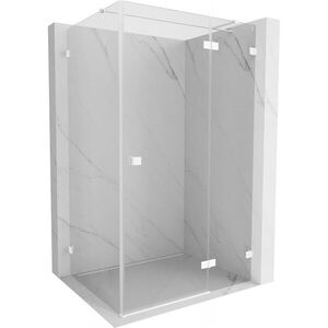 MEXEN/S Lunar T sprchový kout dveře křídlové pravá 75 x 110, transparent, bílá 834T-075-110-20-00-P obraz