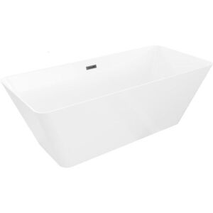 MEXEN/S Velo Slim volně stojící vana 170 x 75, bílá, sifon a přepad černá 52811707500-70 obraz