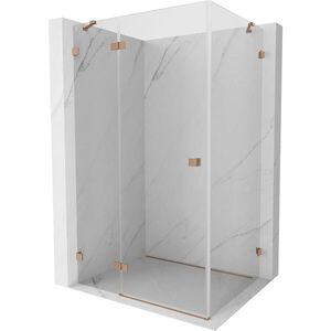 MEXEN/S Lunar sprchový kout dveře křídlové levá 70 x 90, transparent, měď kartáčovaná 834-070-090-65-00-L obraz