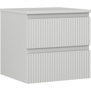 MEXEN/S Rivel koupelnová skříňka pod umyvadlo 50 cm s deskou, 2 zásuvky, reliéf , šedá mat 91A20-05047-2-BFFC62 obraz