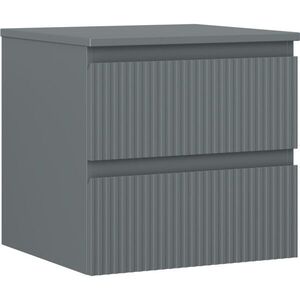 MEXEN/S Rivel koupelnová skříňka pod umyvadlo 50 cm s deskou, 2 zásuvky, reliéf , grafit mat 91A20-05047-2-BFFC66 obraz