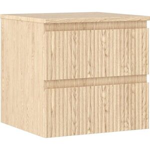MEXEN/S Rivel koupelnová skříňka pod umyvadlo 50 cm s deskou, 2 zásuvky, reliéf , dub 91A20-05047-2-BFFC81 obraz