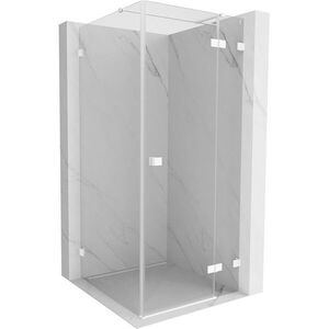 MEXEN/S Lunar T sprchový kout dveře křídlové pravá 80 x 80, transparent, bílá 834T-080-080-20-00-P obraz