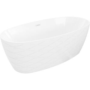 MEXEN/S Olea volně stojící vana vzor 170 x 80, bílá, sifon a přepad bílá 52821708000-20 obraz