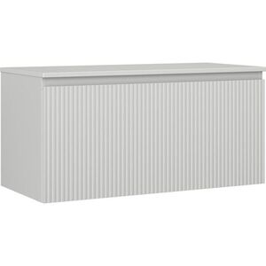 MEXEN/S Rivel koupelnová skříňka pod umyvadlo 100 cm s deskou, 1 šuplík, reliéf , šedá mat 91A20-10047-1-BFC62 obraz