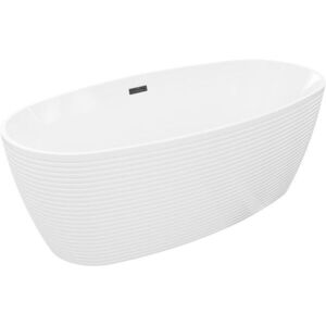 MEXEN/S Lira volně stojící vana vzor 170 x 80, bílá, sifon a přepad černá 52831708000-70 obraz