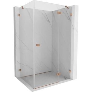 MEXEN/S Lunar sprchový kout dveře křídlové pravá 75 x 90, transparent, měď kartáčovaná 834-075-090-65-00-P obraz