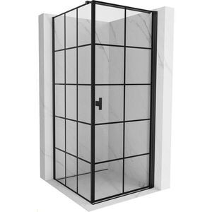 MEXEN/S Mist-B sprchový kout dveře křídlové pravá 70 x 70, černá kratka, černá 8A2T-070-070-70-77-P obraz