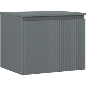 MEXEN/S Rivel koupelnová skříňka pod umyvadlo 60 cm s deskou, 1 šuplík, reliéf , grafit mat 91A20-06047-1-BFC66 obraz